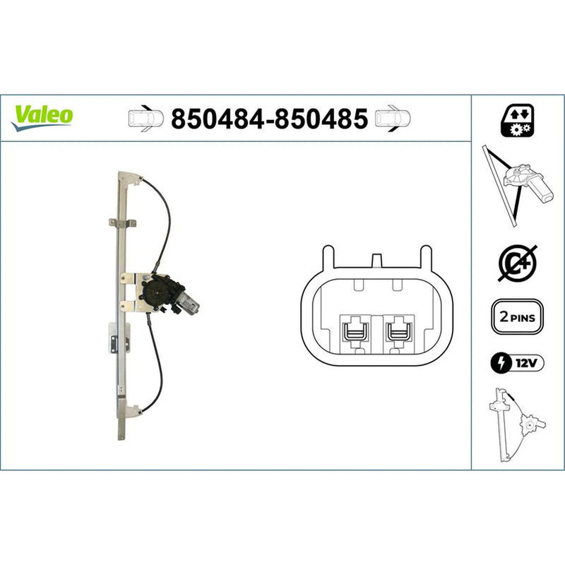 Valeo Electric Window Regulator Lifter Left Front 850484