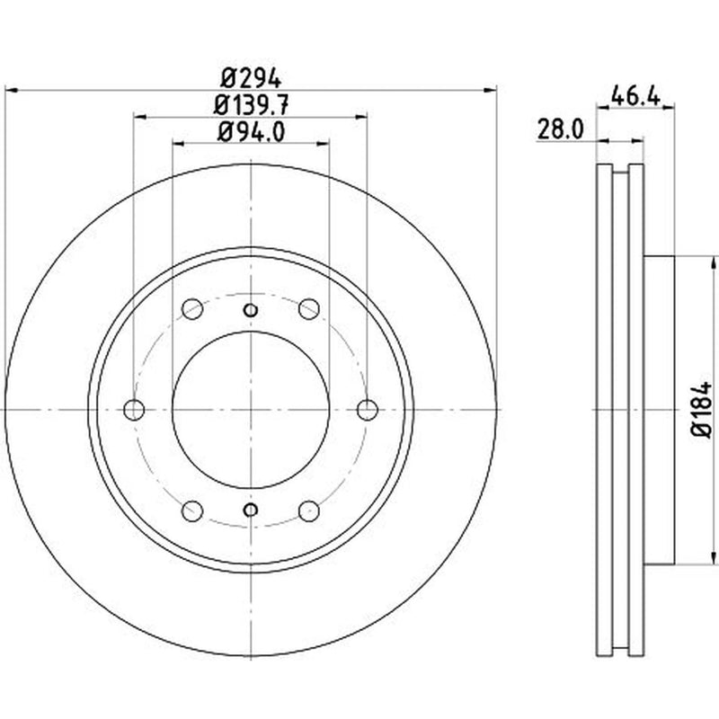 DON 2 x Vented Front Brake Discs PCD12192-x2