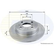 Comline 2 x Solid Rear Brake Discs ADC1106-x2