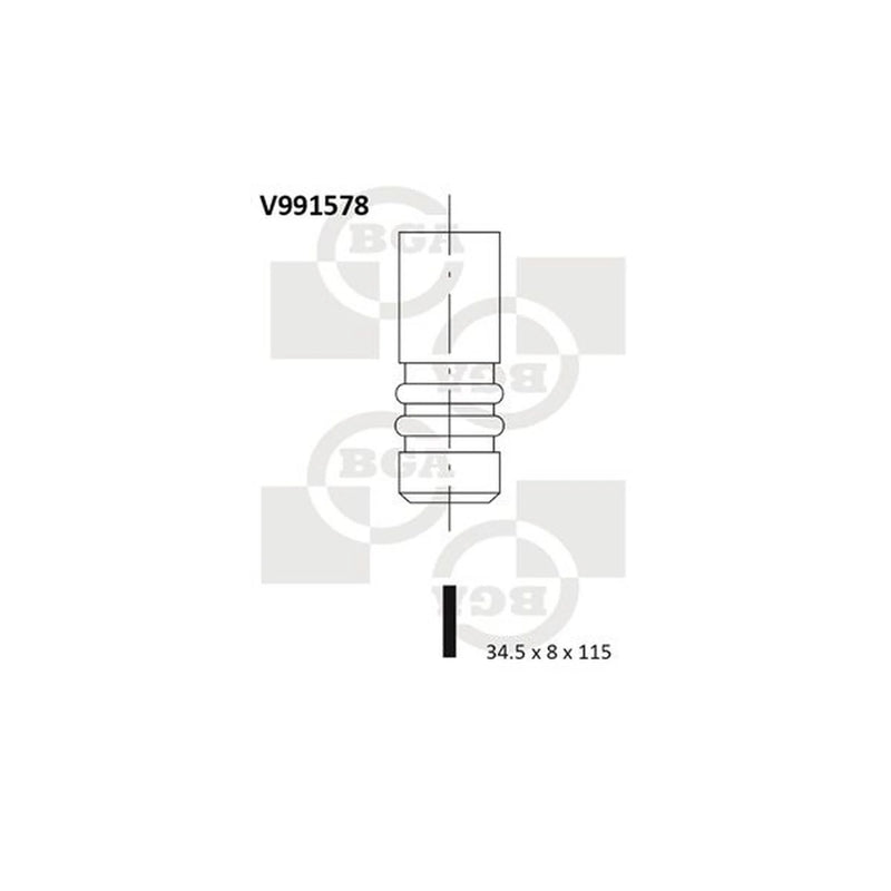 BGA Engine Exhaust Valve 34mm Head V991578