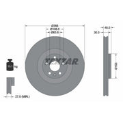 Textar 2 x Vented Front Brake Discs 92308905-x2