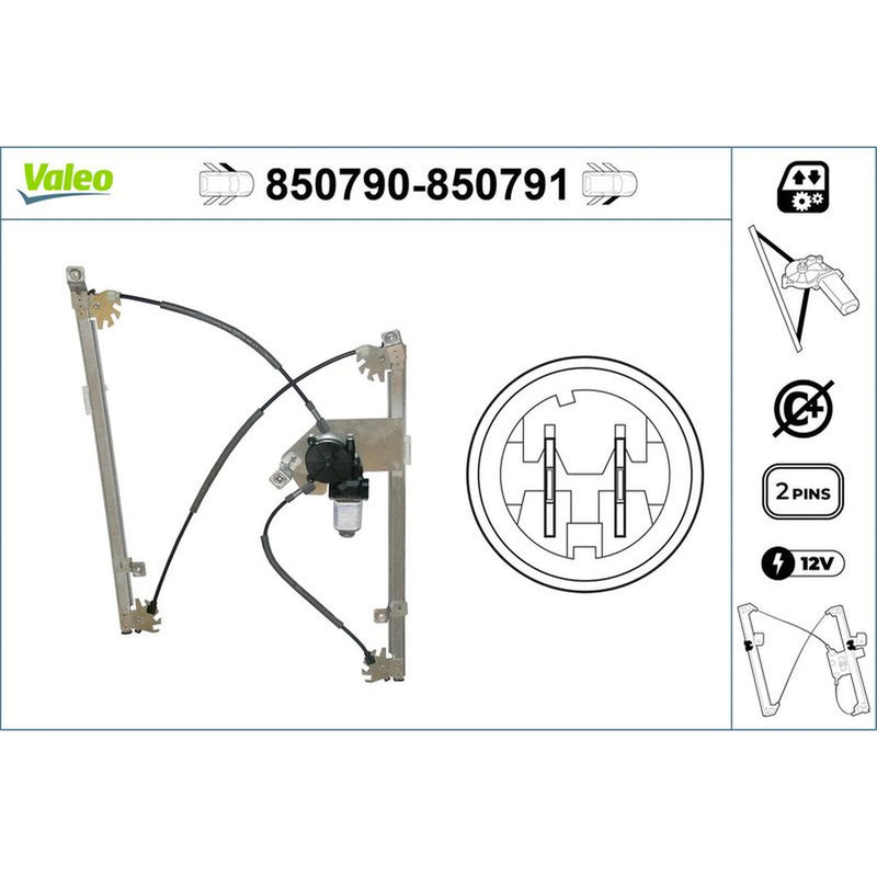 Valeo Electric Window Regulator Lifter Left Front 850790