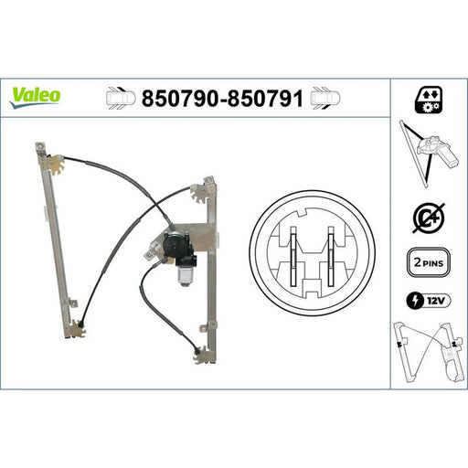 Valeo Electric Window Regulator Lifter Left Front 850790