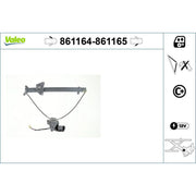 Valeo Electric Window Regulator Lifter Left Front 861164