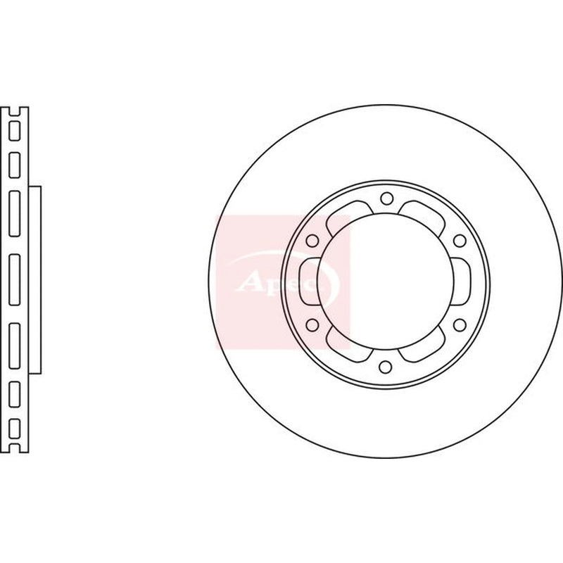 Apec 2 x Vented Brake Discs DSK3134 OE MC894846