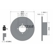Textar 2 x Solid Front Brake Discs 92005400-x2