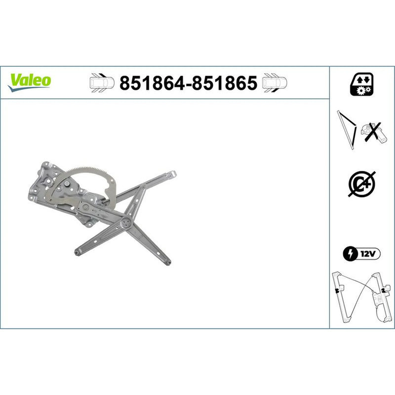 Valeo Electric Window Regulator Lifter Left Front 851864