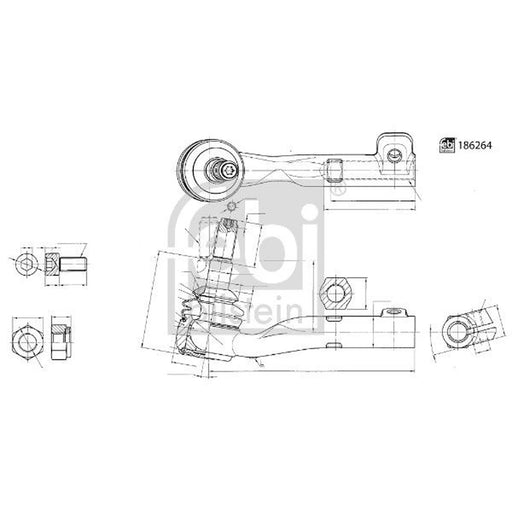Febi Steering Tie Rod End Ball Joint Front Left 186264