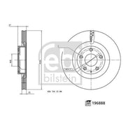 Febi 2 x Internally Vented Front Brake Discs 196888-x2