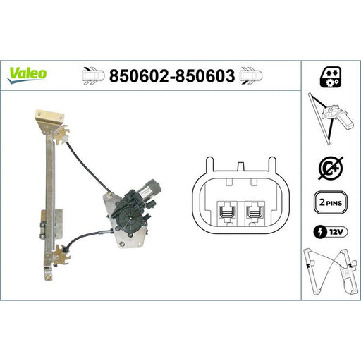 Valeo Electric Window Regulator Lifter Left Rear 850602