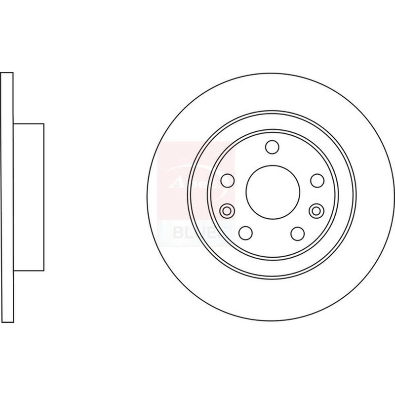 Apec 2 x Solid Rear Brake Discs SDK6715-x2