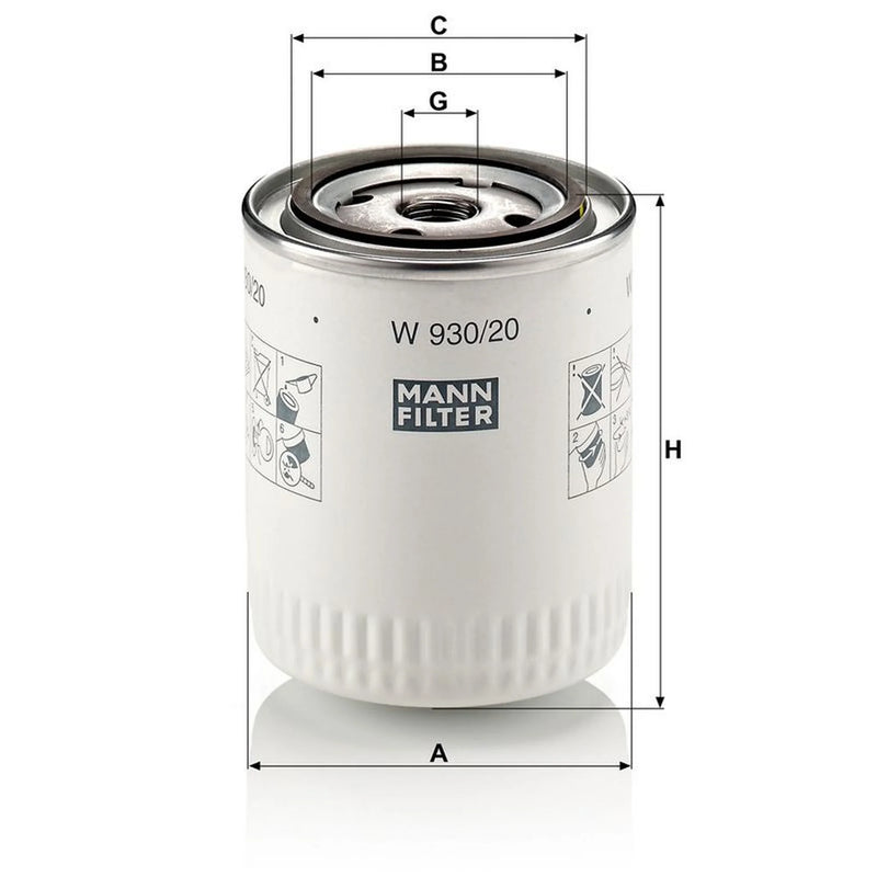 MANN-FILTER Engine Oil Filter W 930/20
