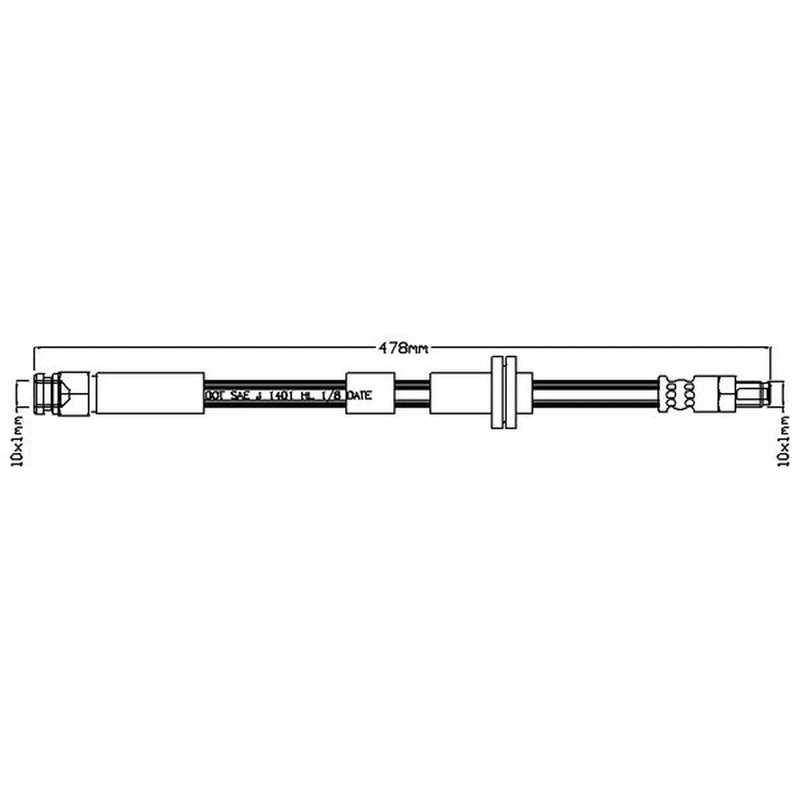 Abtex Brake Hydraulic Hose Line Right ABH1044