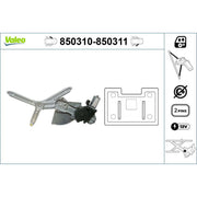 Valeo Electric Window Regulator Lifter Right Front 850311