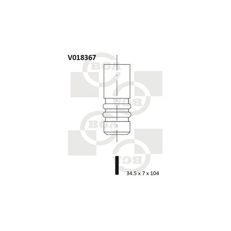 BGA Engine Intake Valve 34mm Head V018367