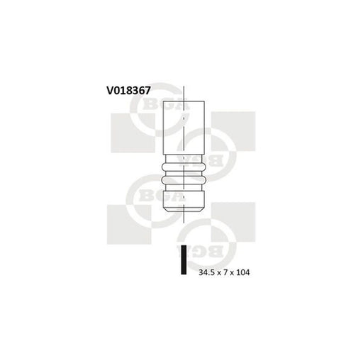BGA Engine Intake Valve 34mm Head V018367