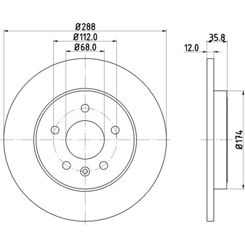 Mintex 2 x Solid Rear Brake Discs MDC2162-x2