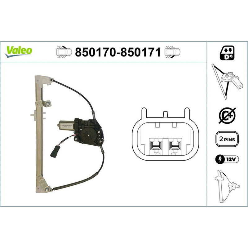 Valeo Electric Window Regulator Lifter Left Front 850170