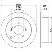 Mintex 2 x Solid Rear Brake Discs MDC1545C-x2