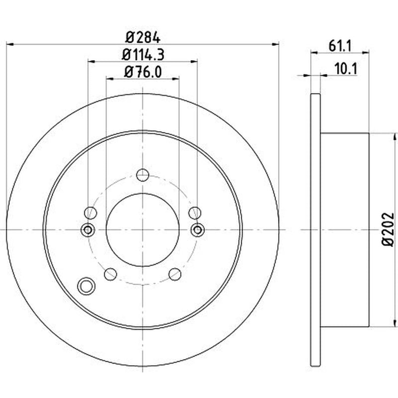 DON 2 x Solid Rear Brake Discs PCD10772-x2