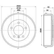 Mintex Brake Drum Assembly Rear MBD012