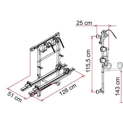 Fiamma Carry Bike 200DJ Fiat Ducato Pre 06 2 Bike Cycle Carrier - Fiamma - Van Life Living