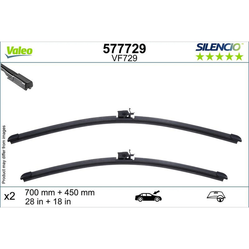 Valeo Aerotwin Front Wiper Blade Set 700mm + 450mm — 577729