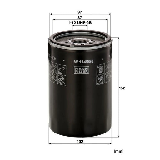 MANN-FILTER Engine Oil Filter W 1145/80