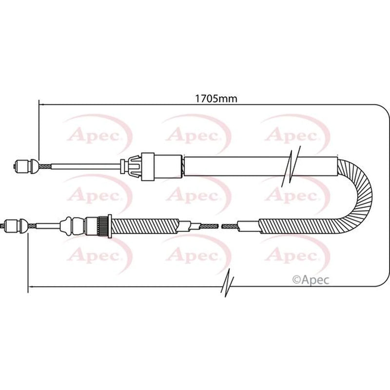 Apec Handbrake Cable Right Rear CAB1333