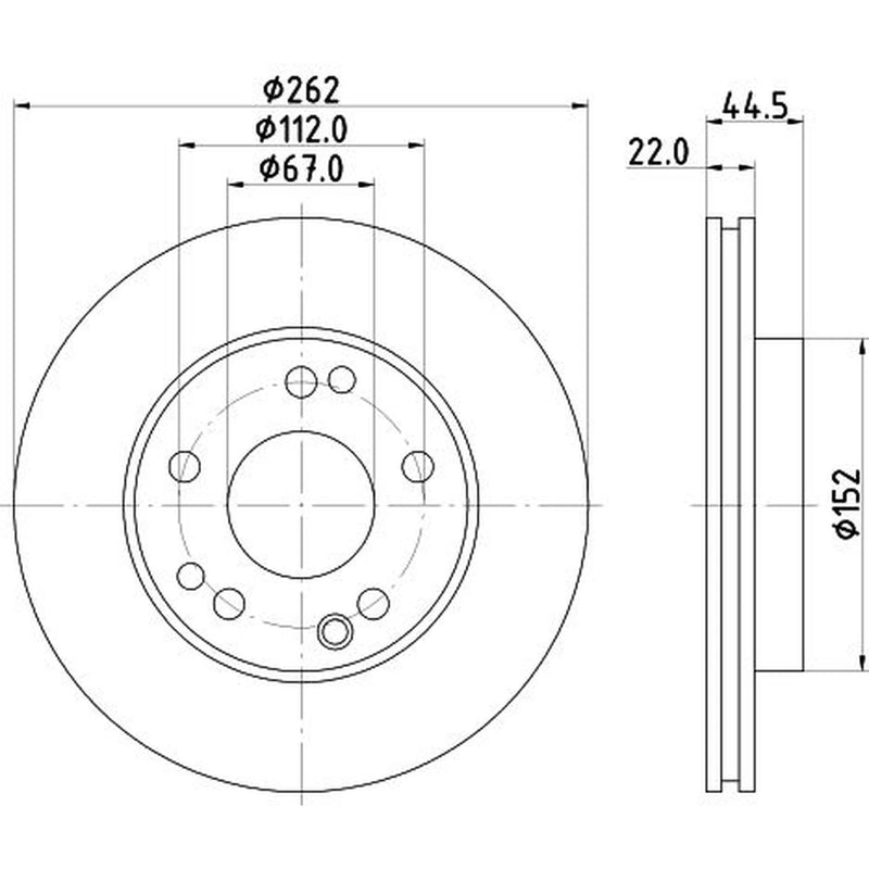 DON 2 x Vented Front Brake Discs PCD15272