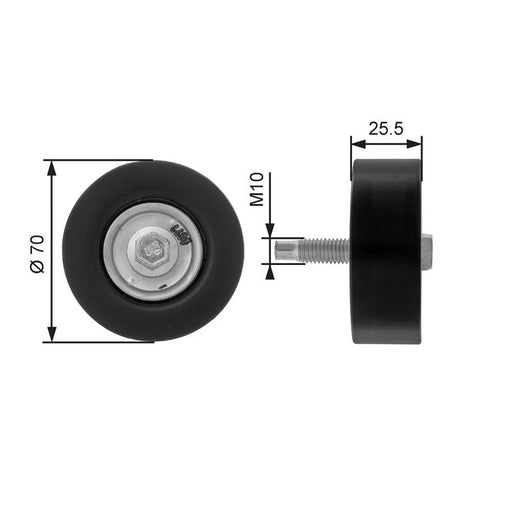 Gates V-Ribbed Belt Deflection/Guide Pulley T36200