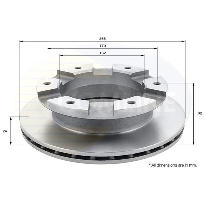 Comline 2 x Vented Rear Brake Discs ADC0386V-x2