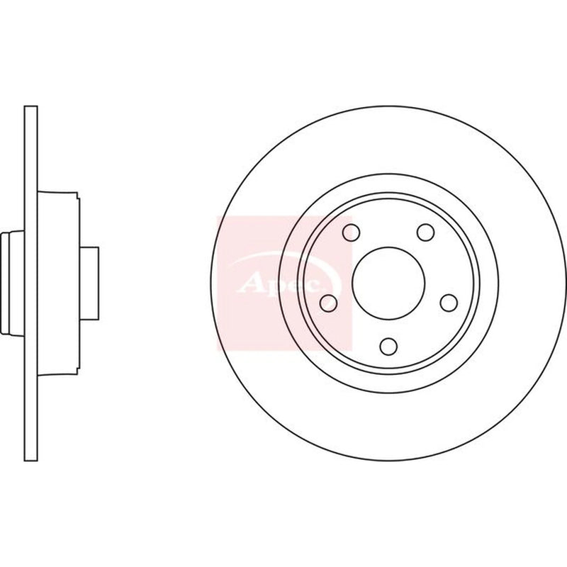 Apec 2 x Solid Rear Brake Discs DSK2326-x2