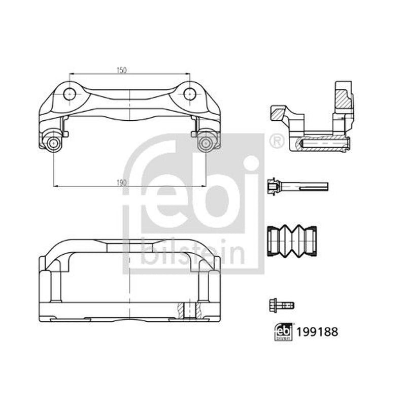 Febi Brake Caliper Carrier Front Axle Right 199188