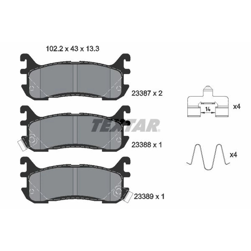 Textar Rear Brake Pad Set 2338704