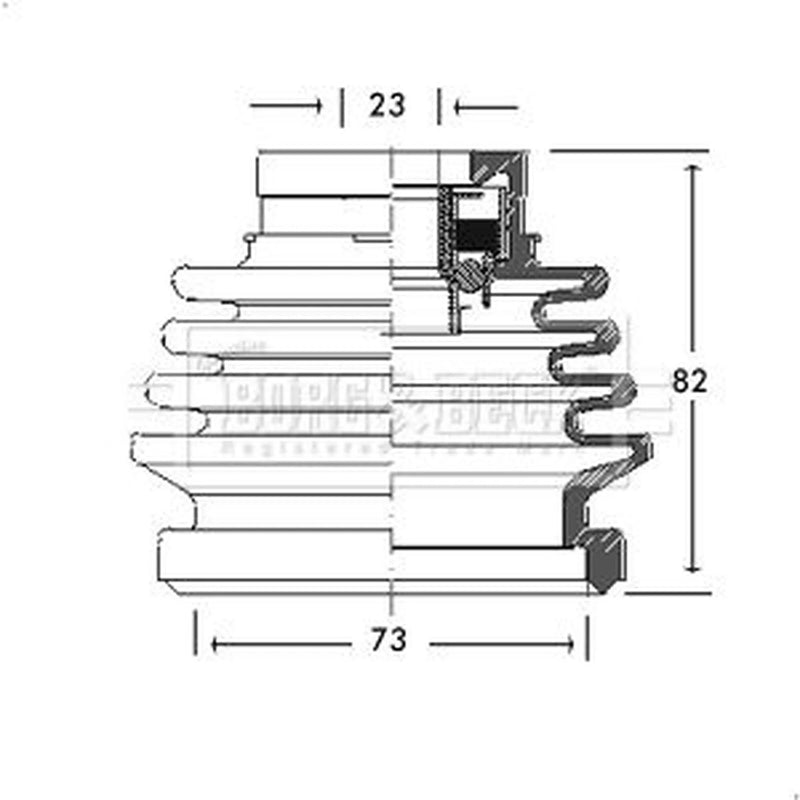 Borg & Beck Drive Shaft Bellow Kit transmission sided BCB2688