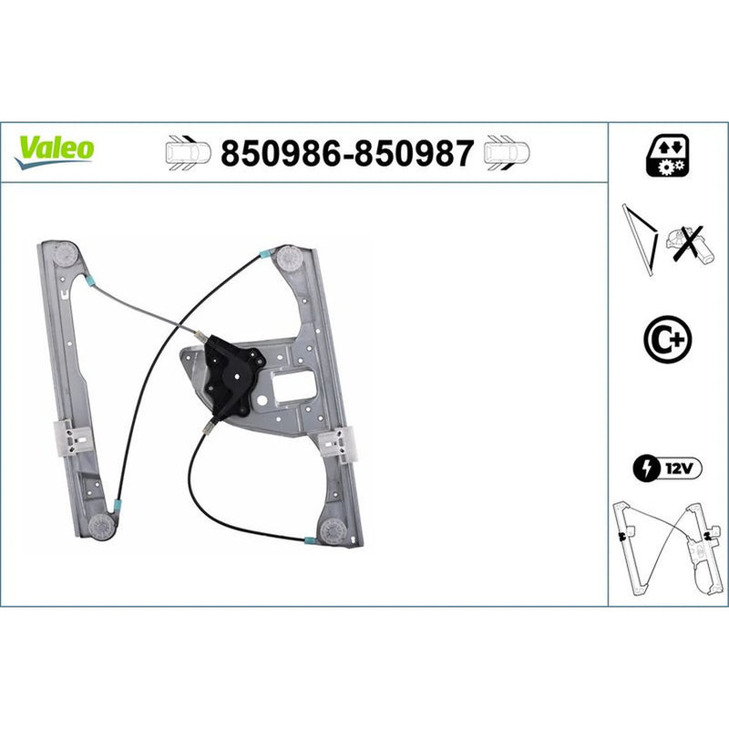 Valeo Electric Window Regulator Lifter Right Front 850987
