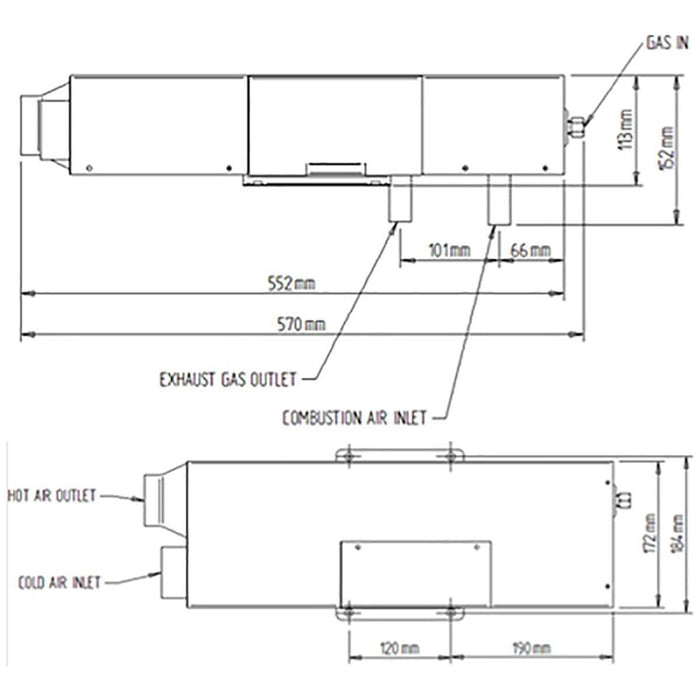 Heatsource HS2000E Blown Air Heater - Efficient & Compact Heating - Heatsource - Van Life Living