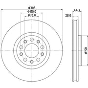 DON 2 x Vented Front Brake Discs PCD21832