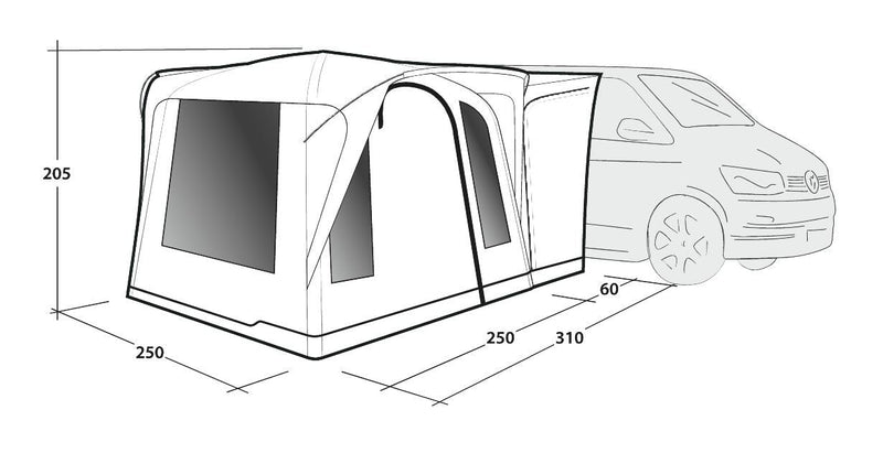 Outwell Daytona Driveaway Air Awning Grey - Outwell - Van Life Living