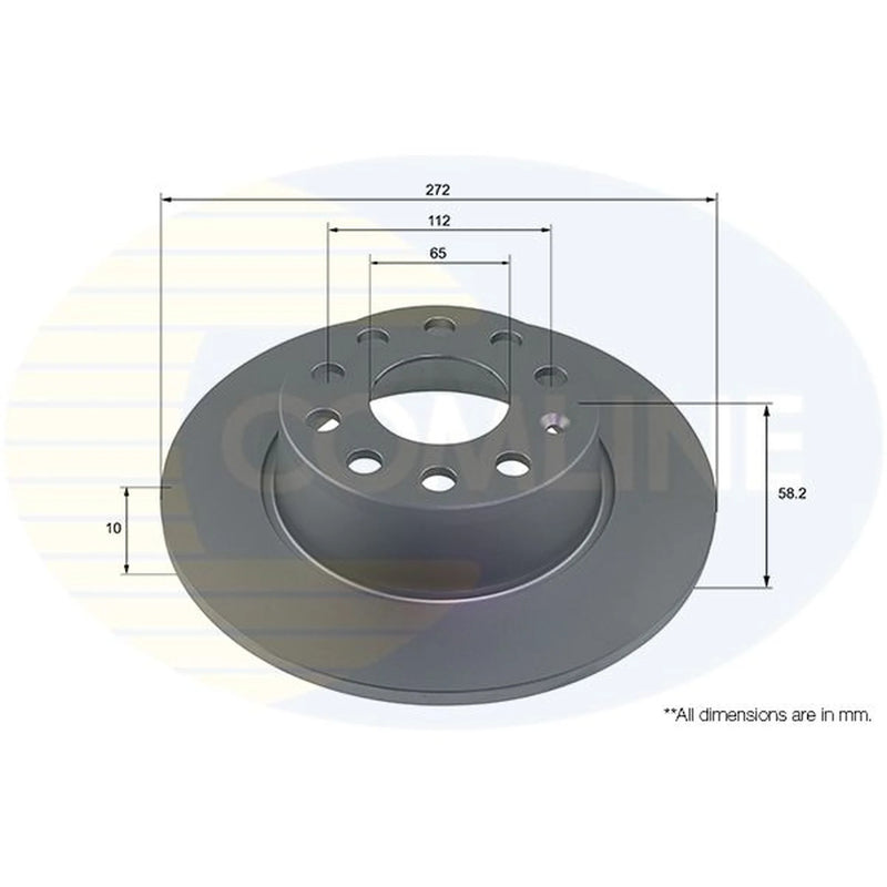 Comline 2 x Solid Rear Brake Discs ADC4009-x2