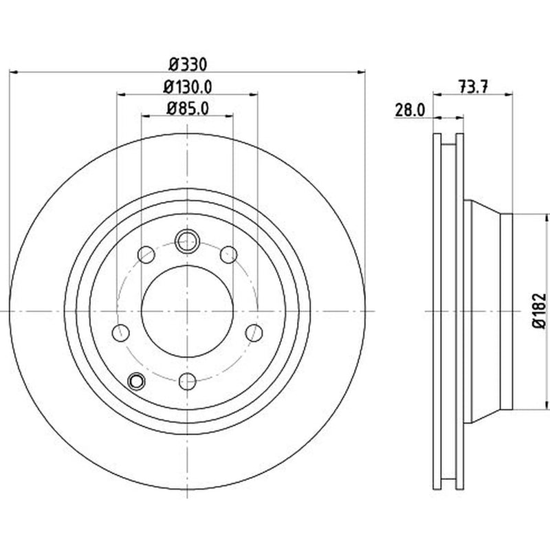 Mintex 2 x Vented Rear Brake Discs MDC1612C-x2