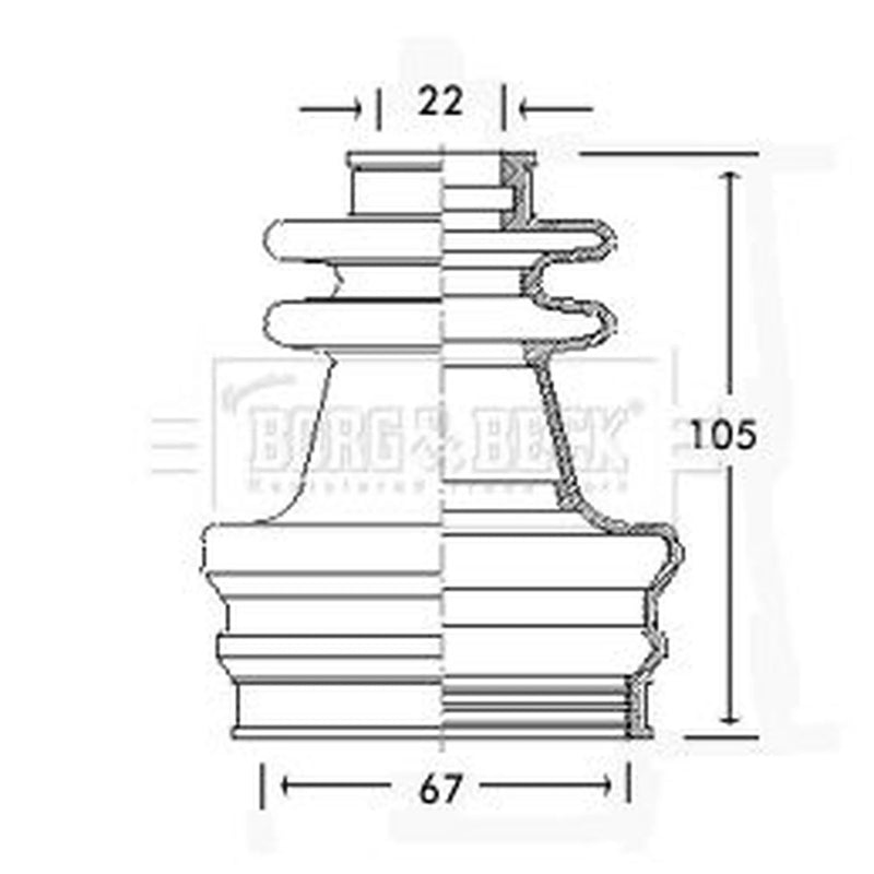 Borg & Beck Drive Shaft Bellow Kit transmission sided BCB2417