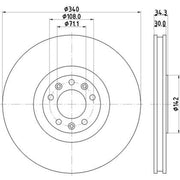 Mintex 2 x Vented Front Brake Discs MDC2610