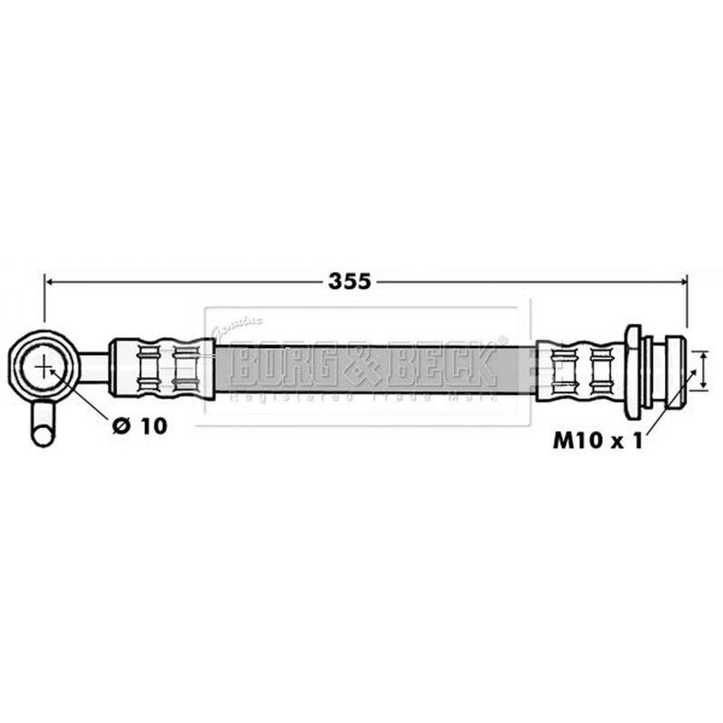 Borg & Beck Brake Hydraulic Hose Line Front Right BBH7085