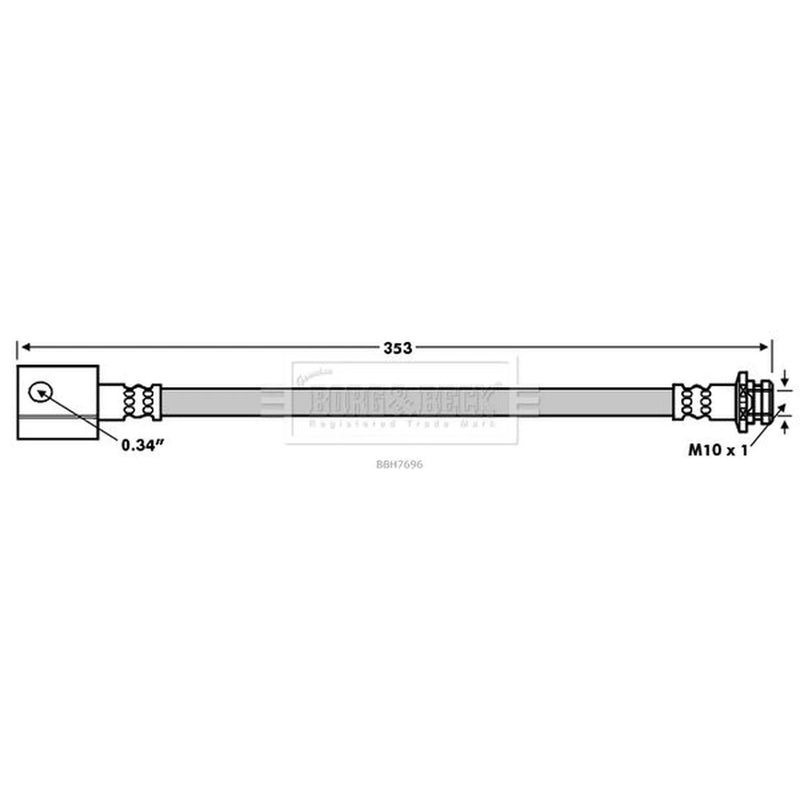 Borg & Beck Brake Hydraulic Hose Line outer BBH7696