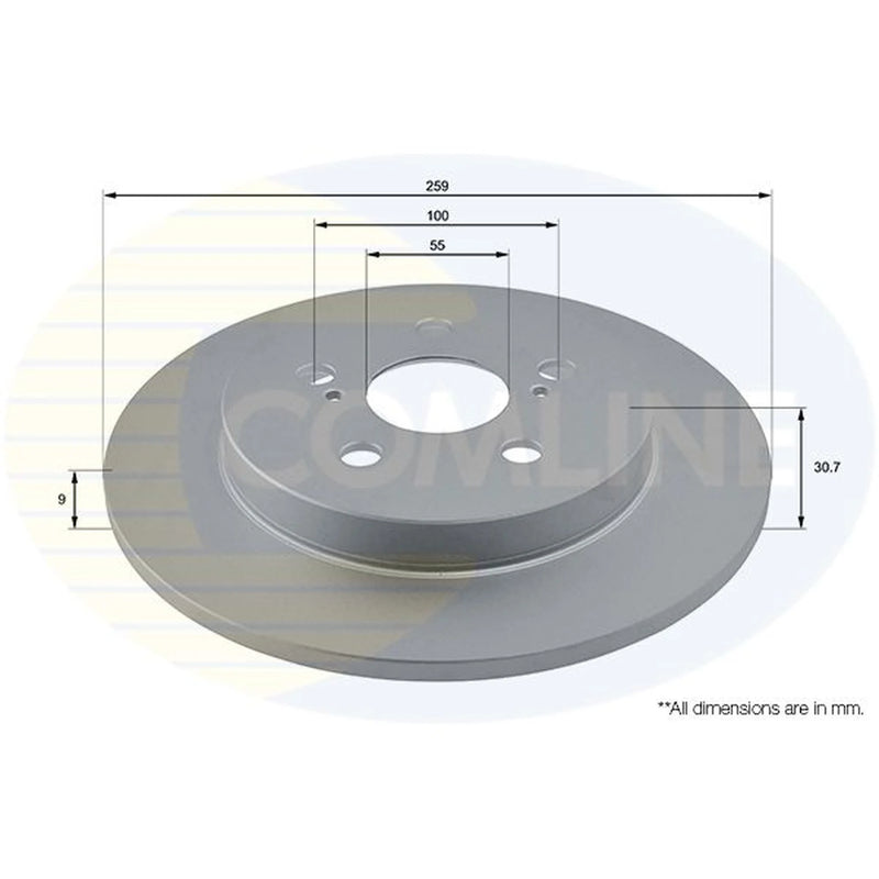 Comline 2 x Solid Rear Brake Discs ADC01149-x2