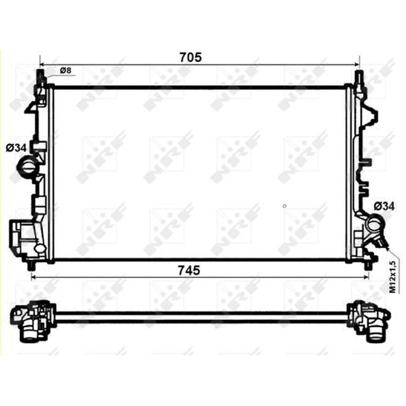 NRF Engine Radiator 53074