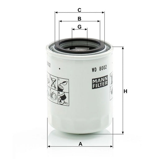 MANN-FILTER Engine Oil Filter WD 8002