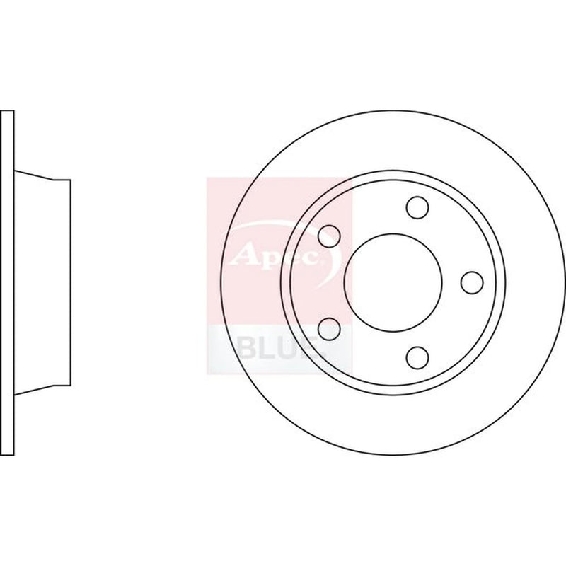 Apec 2 x Solid Rear Brake Discs SDK7373-x2